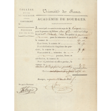 Reçu du Collège royal de Bourges.