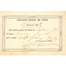Collège royal de Lyon. Reçu. 