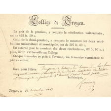 Collège de Troyes. Reçu.
