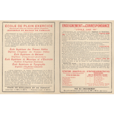 Prospectus pour l'École Spéciale des Travaux Publics, du Bâtiment et de l'Industrie de Paris. 