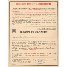 Prospectus pour l'École Spéciale des Travaux Publics, du Bâtiment et de l'Industrie de Paris. 