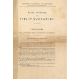 École Centrale des Arts et Manufactures. Programme des conditions d'admission des élèves.
