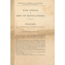 École Centrale des Arts et Manufactures. Programme des conditions d'admission des élèves.