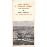 Liste des établissements privés du diocèse de Rouen. Rentrée de Septembre 1972. 