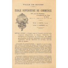 Prospectus de l'École Supérieure de Commerce de Rouen. 