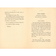Statut des Maisons d'Éducation de la Légion d'Honneur.