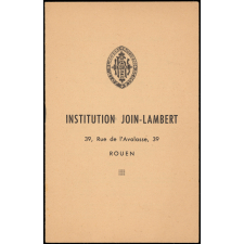 Prospectus de l'Institution Join-Lambert à Rouen. 