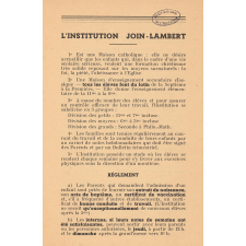 Prospectus de l'Institution Join-Lambert à Rouen. 