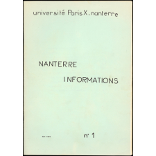 Nanterre Informations n°1. Université de Paris X - Nanterre.