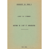 Histoire de l'Art et Archéologie. Université de Paris X - Livret de l'Étudiant - 1973-1974.

   
