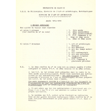 Histoire de l'Art et Archéologie. Université de Paris X - Livret de l'Étudiant - 1973-1974.

   
