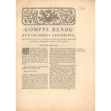 Compte-rendu aux Chambres assemblées, par Mr. de l'Averdy, concernant le réunion des boursiers fondés dans les collèges de non-plein exercice sis en la ville de Paris. Du 12 novembre 1763.