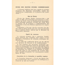 École des Hautes Études Commerciales. Conditions d'admission. Année 1963-1964.