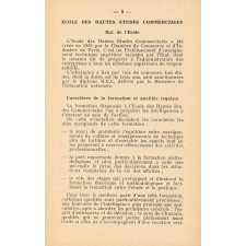 École des Hautes Études Commerciales. Conditions d'admission. Année 1961-1962.