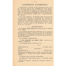 École des Hautes Études Commerciales. Conditions d'admission. Année 1961-1962.