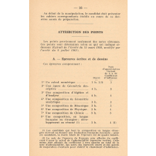 Programme des conditions d'admission à l'École Centrale Lyonnaise en 1962.