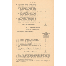 Programme des conditions d'admission à l'École Centrale Lyonnaise en 1962.