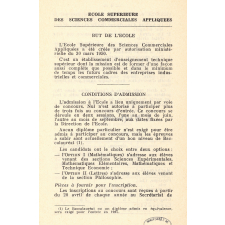 École Supérieure des Sciences Commerciales Appliquées. Conditions d'admission. Règlement.