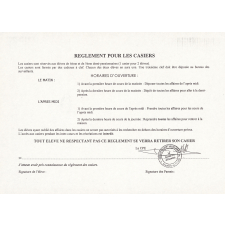 Réglement pour les casiers.