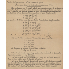 Ecole Polytechnique - Concours de 1928 - Composition de calcul numérique.