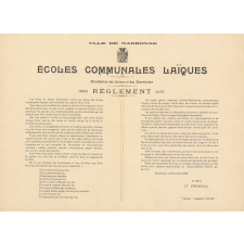 Ville de Narbonne. Écoles communales laïques. Distribution des Livres et des Fournitures.
