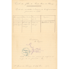 Ecole des filles de Sainte-Marie-des-Champs. Liste des candidates au certificat d'études primaires en 1911.