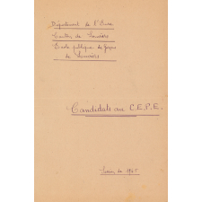 Département de l'Eure. Canton de Louviers. Ecole publique de garçons de Louviers. Candidats au CEPE. Session de 1945.
