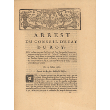 Arrêt du Conseil d'État du Roy, Qui ordonne que tous Buissonniers et Gens sans qualité seront teus, pour pouvoir enseigner en Ville, l'Art de l'Ecriture et de l'Arithmétique, de se munir de permissions annuelles de la Communauté des Maîtres Experts Jurés Ecrivains, et attribue la connoissance des contraventions à M. le Lieutenant Général de Police, comme Commissaire du Conseil.