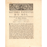 Lettres patentes du Roi, Portant confirmation de Statuts pour la Communauté des Maîtres Ecrivains.