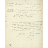Lettre de nomination d'un enseignant au lycée Bonaparte. 