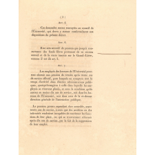 Projet de décret sur les pensions de retraite des employés des bureaux de l'Université, de leurs veuves et de leurs orphelins, avec extension aux secrétaires des Académies et des Facultés, et aux économes des Lycées.