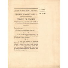 Projet de décret sur les pensions à accorder aux veuves et aux orphelins des membres de l'Université.