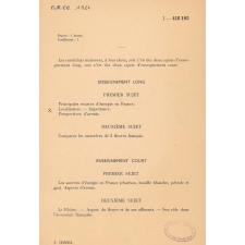 BEPC. Sujets (1964).