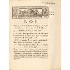 Loi Relative à M. l'Abbé de l'Epée, & à son établissement en faveur des Sourds & Muets.