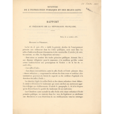 Rapport au Président de la République et décret du 10 octobre 1881.