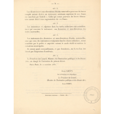 Rapport au Président de la République et décret du 10 octobre 1881.