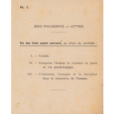 Baccalauréat. Sujets de philosophie.