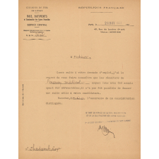 Candidature à un concours de recrutement des Chemins de fer de l'Etat. 