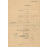 Certificat Destiné à Constater qu'un jeune homme qui a été dispensé en vertu de l'article 20 de la loi du 27 juillet 1872 est dégagé de ses obligations militaires.