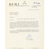 Lettre de la secrétaire de R.E.M.I. à Monsieur Poignant, directeur du Centre régional de documentation pédagogique d'Amiens pour lui proposer une date de visite du démonstrateur