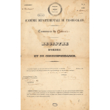 Académie départementale du Pas-de-Calais. Commune de Guines. Registre d'ordre et de correspondance.