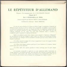 Le répétiteur d'allemand : disques d'accompagnement de l'allemand facile : 3e première langue
