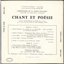 Chant et poésie pour les enfants de 5 à 10 ans : répertoire de la radio scolaire 1960-1961