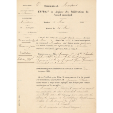 Commune de Martrois. Extrait du Registre des Délibérations du Conseil municipal.