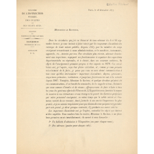 Collecte de documents pour l'exposition universelle de 1878. 