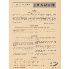 Examen d'entrée en 6ème: préparation et sujets.