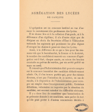 Programme des conditions d'admission à l'agrégation des Lycées de garçons. Sciences mathématiques. sciences physiques. Sciences naturelles. Diplômes d'études supérieures.