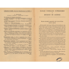 Programme des conditions exigées pour l'admission aux Ecoles Normales Supérieures de la rue d'Ulm et de Sèvres et l'obtention des bourses de licence et d'agrégation.