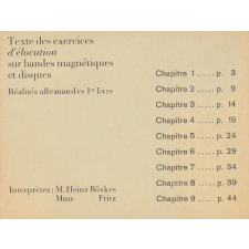 Réalités allemandes. 1er livre : texte des exercices d'élocution sur bandes magnétiques et disques