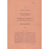S.C. Aspirants et aspirantes. Concours d'admission de 1930 et 1ère partie du professorat. Composition de langue étrangère. Langue italienne.